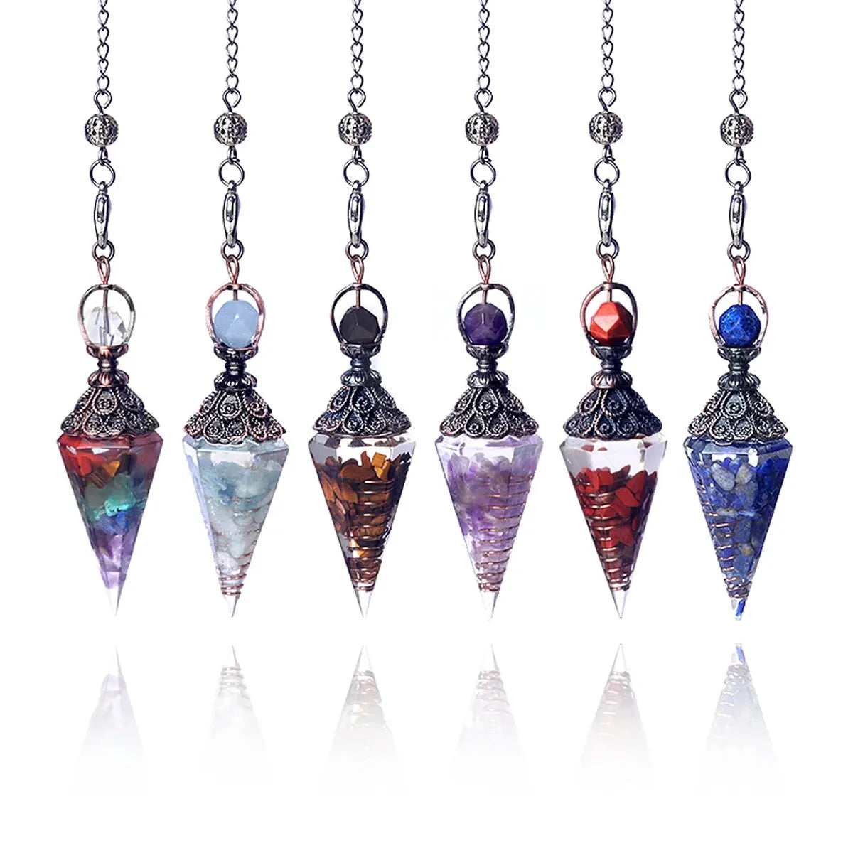 Natural Stone Hexagonal Cone Pendant – Crystal Energy Jewelry