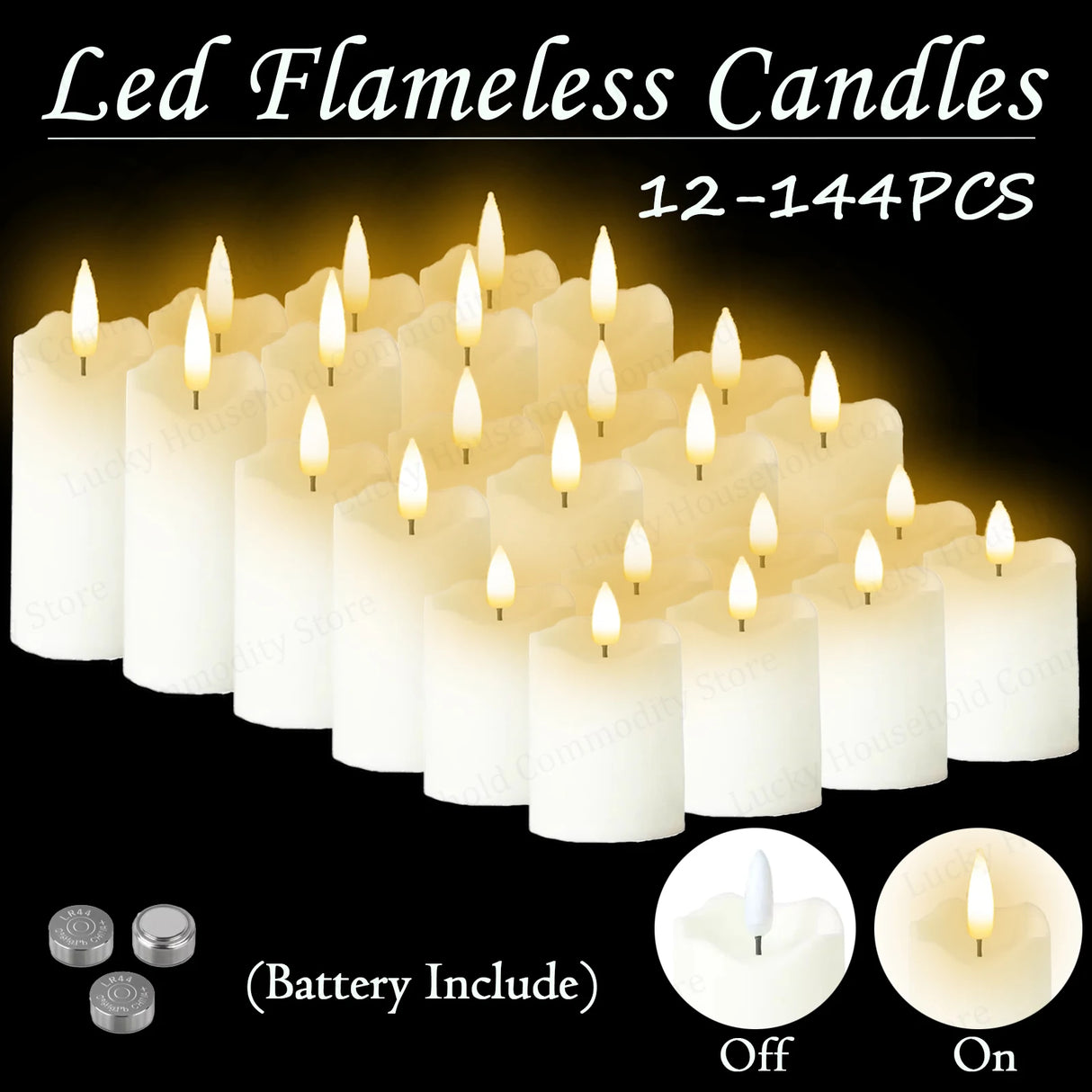 Flameless LED Pillar Candles – Battery Operated for Wedding, Christmas & Home