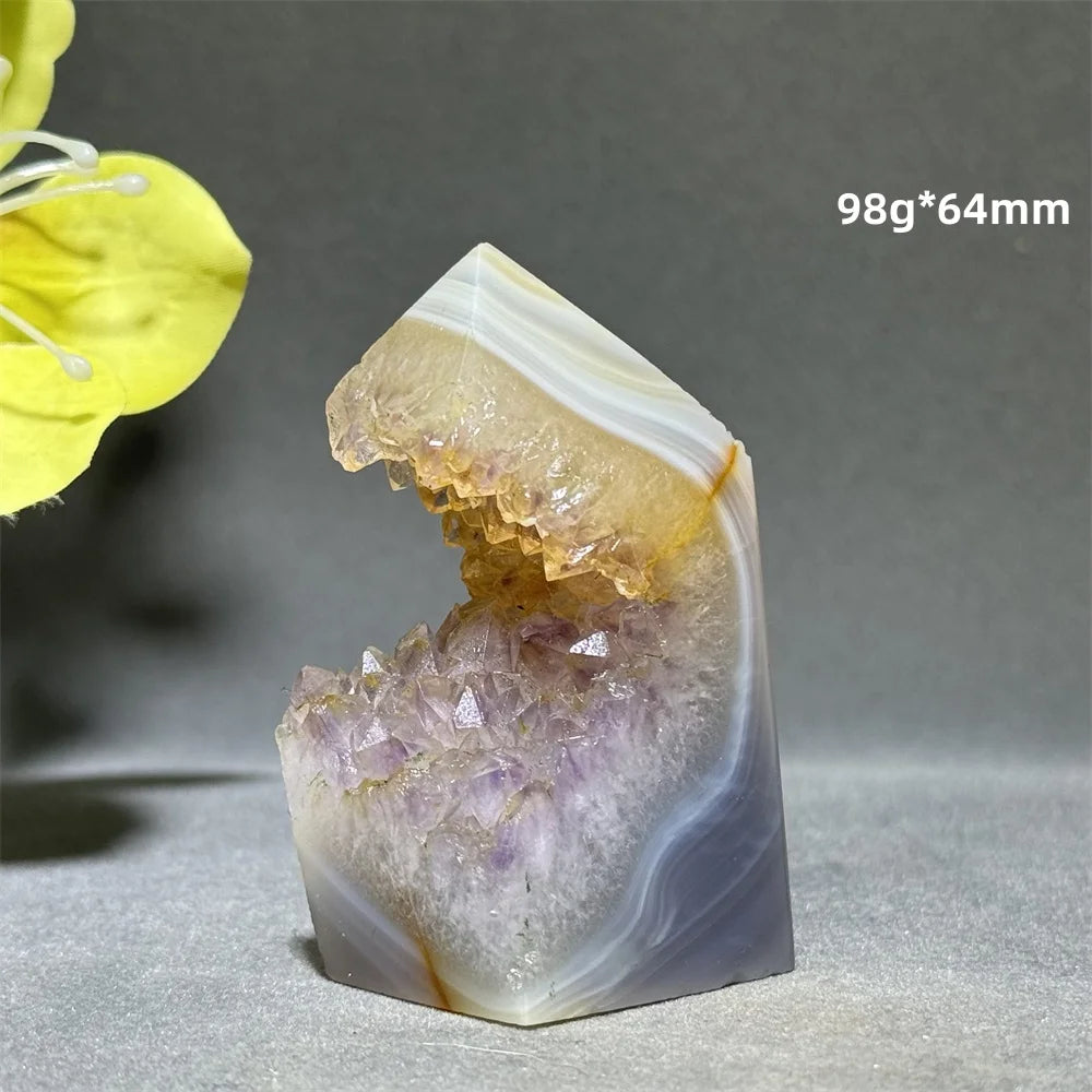 Natural Agate Crystal Cave Quartz Tower