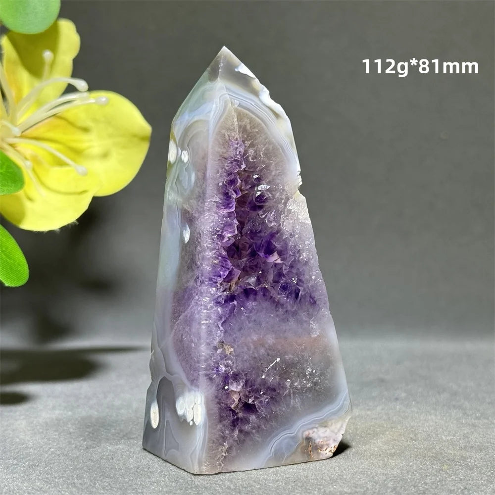 Natural Agate Crystal Cave Quartz Tower