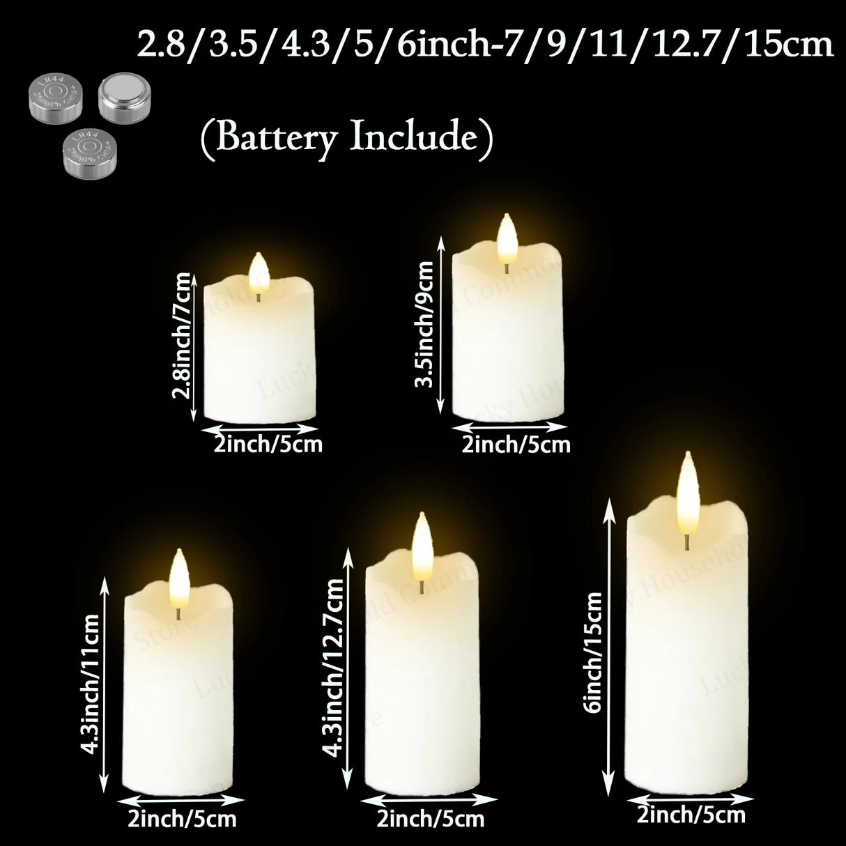 Flameless LED Pillar Candles – Battery Operated for Wedding, Christmas & Home