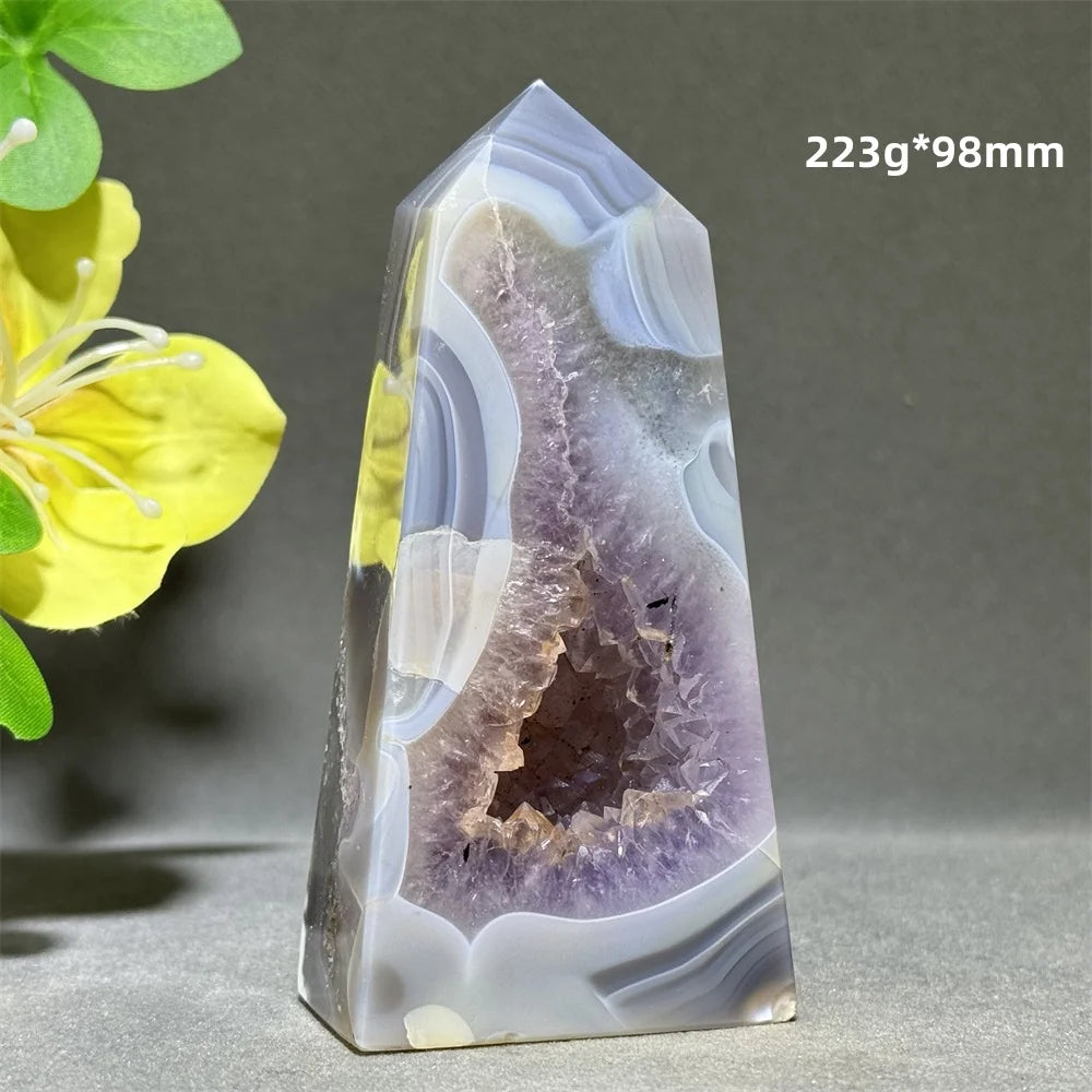 Natural Agate Crystal Cave Quartz Tower