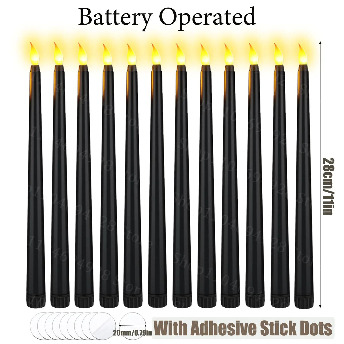 Flameless 3D Cone Candles – Warm Yellow Glow | Battery Operated, Realistic Flame