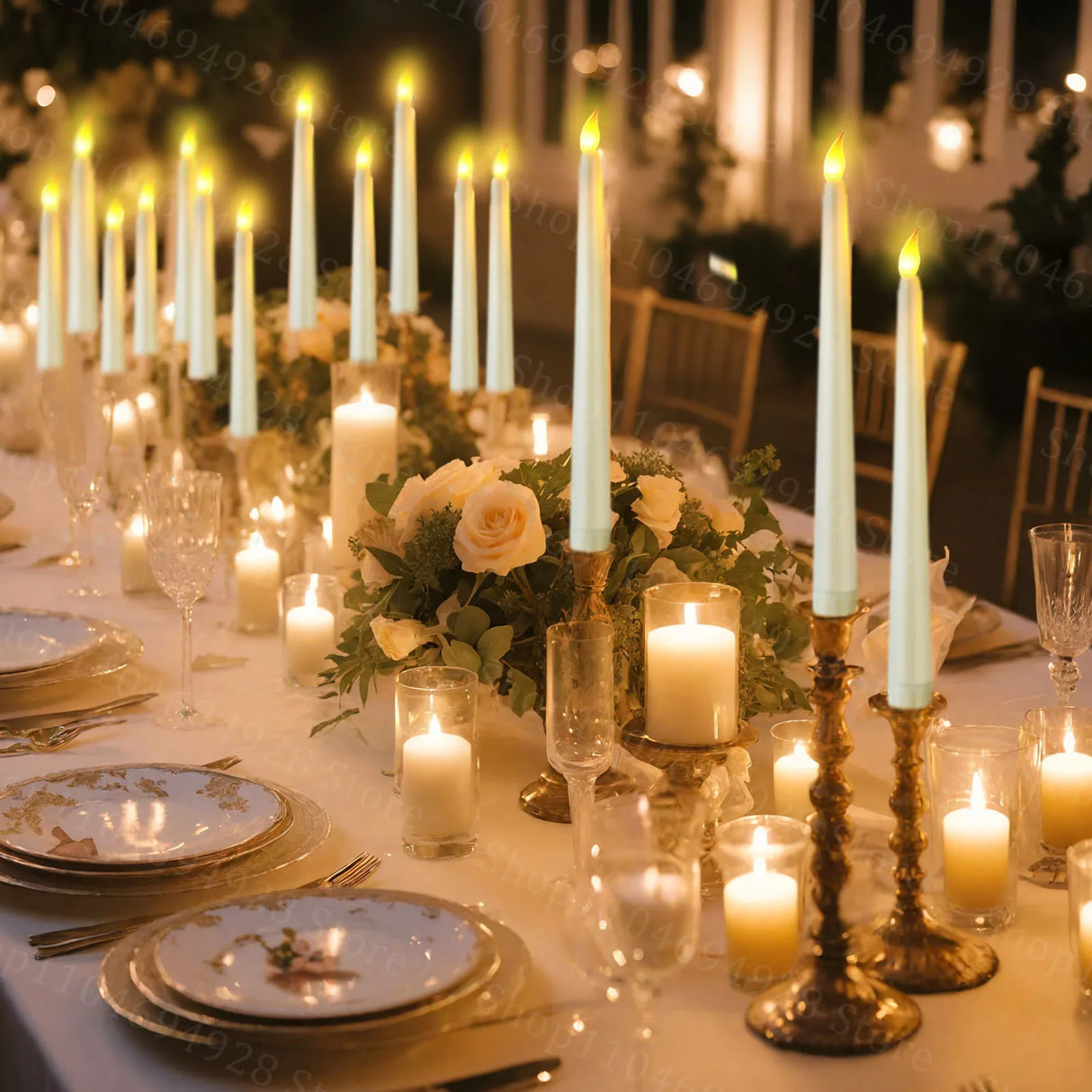 Flameless 3D Cone Candles – Warm Yellow Glow | Battery Operated, Realistic Flame