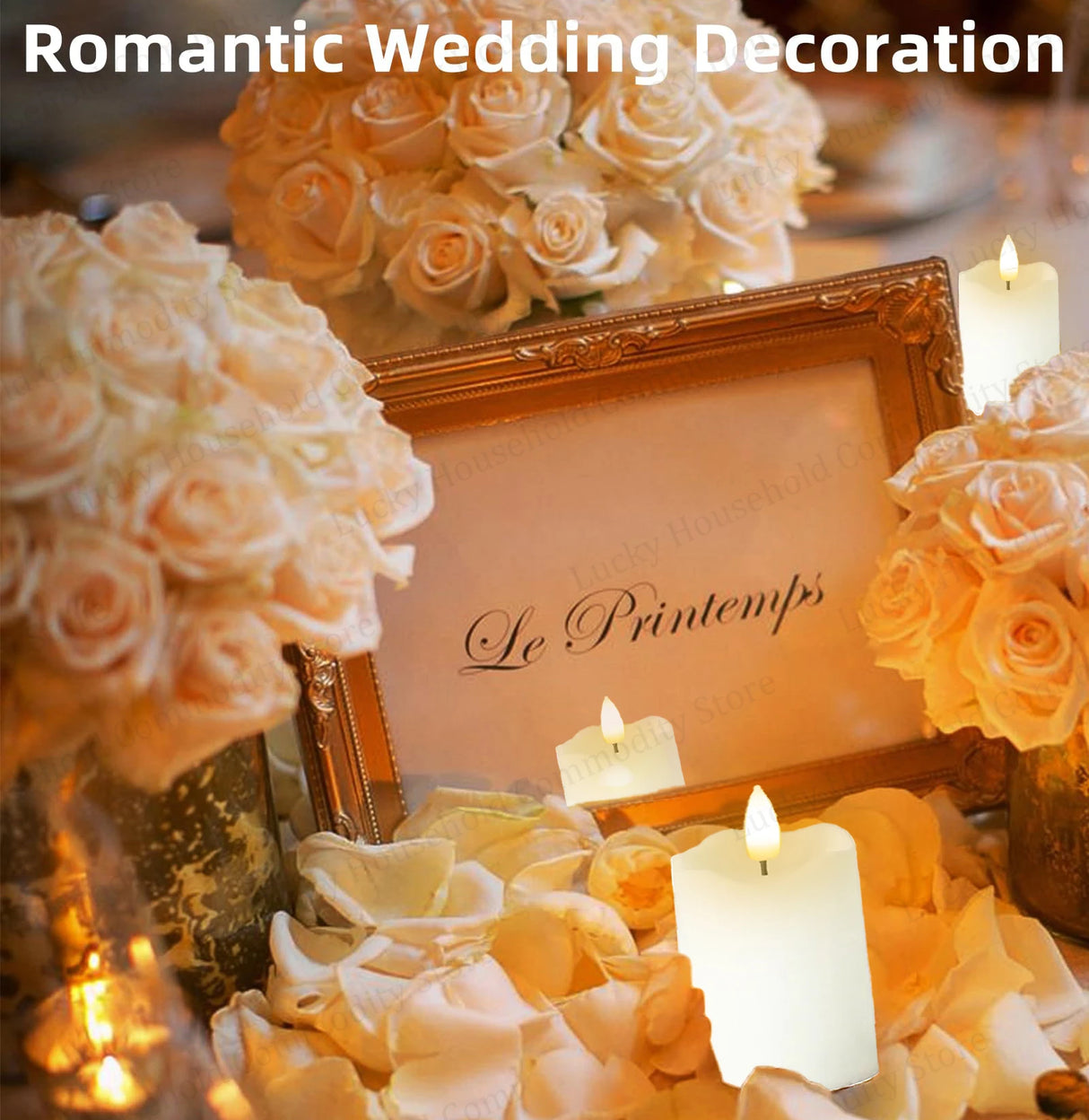 Flameless LED Pillar Candles – Battery Operated for Wedding, Christmas & Home