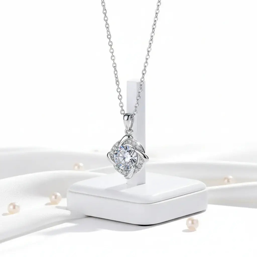 925 Silver Moissanite Necklace Silver Destiny Moissanite Pendant