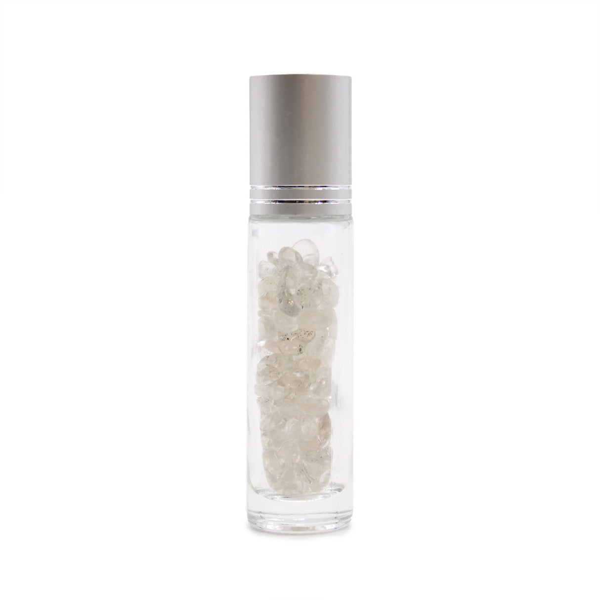 Rock Quartz Gemstone Roller Bottle – For Essential Oils, Perfumes & Aromatherapy