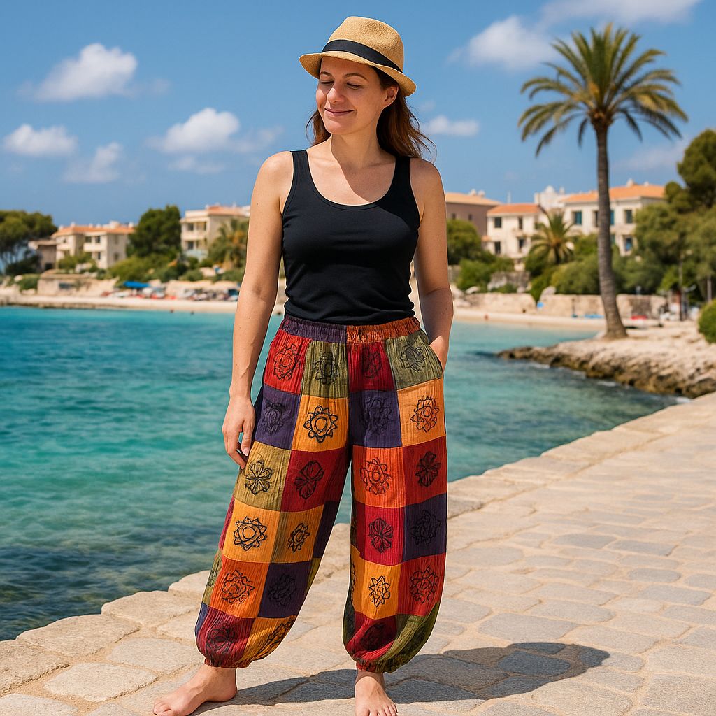Nomad Sari - Mushroom Pants - Block Print Designs