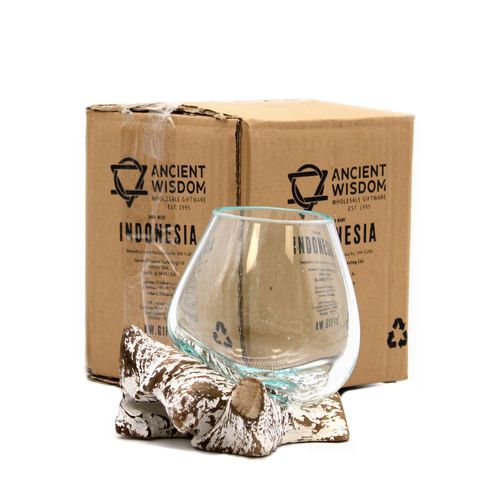 Molten Glass on Whitewash Wood Bowl