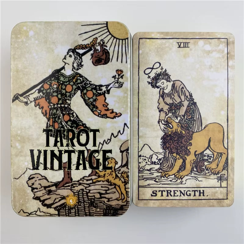 Vintage Tarot Deck in Metal Tin – with Paper Guidebook – view 2