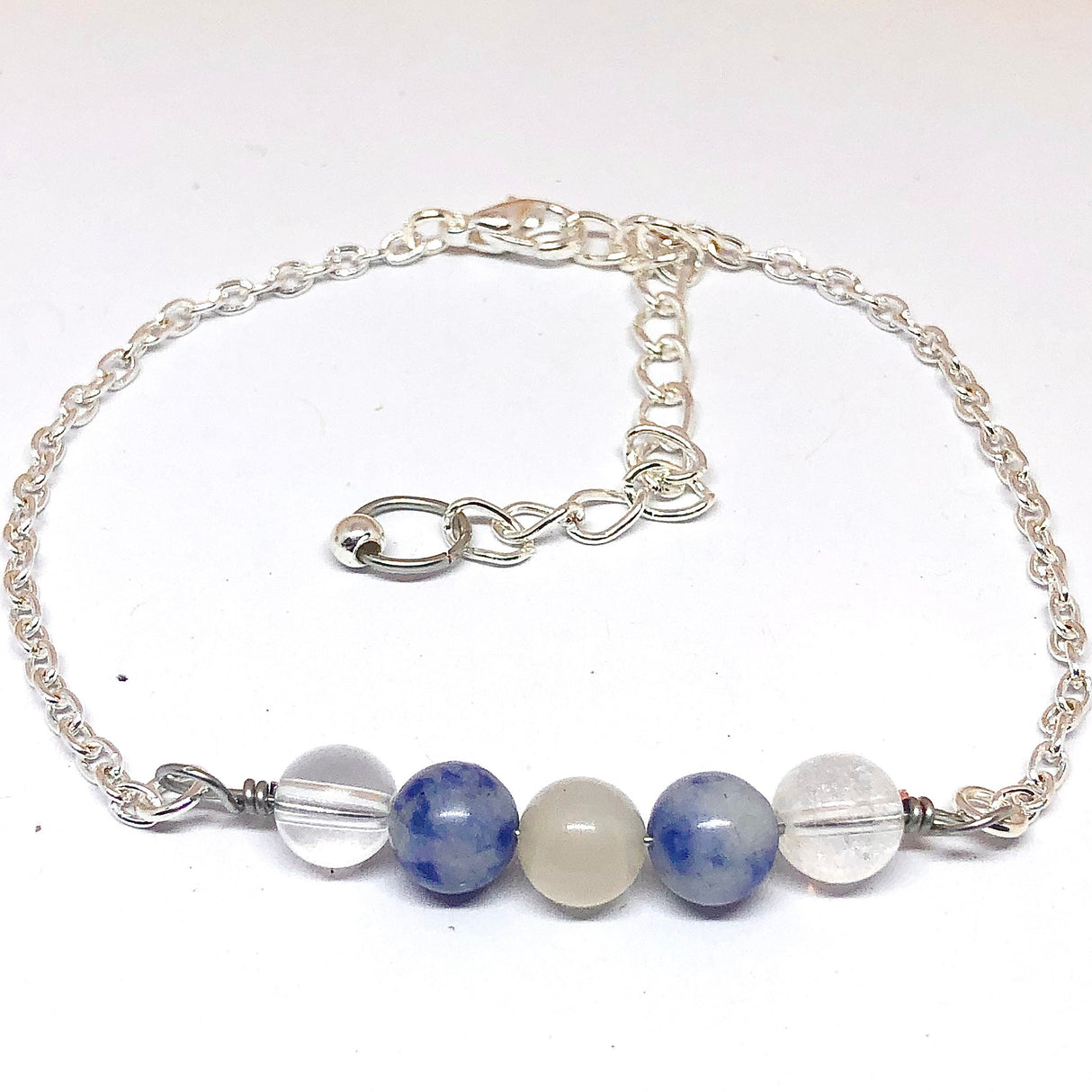 Anxiety Relief Crystal Bracelet, Sodalite, Quartz, Moonstone