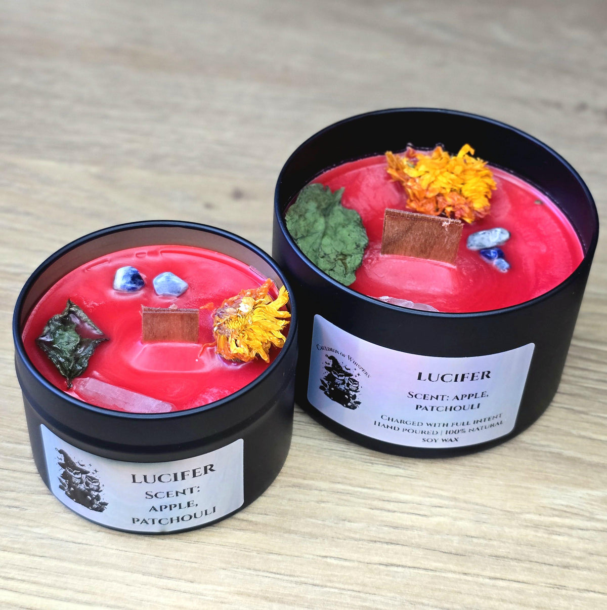 Deity Candles Infused with Crystals and Herbs, Witchcraft, Spirituality, Manifestation, Homemade Handcrafted, Hecate, Lucifer, Medusa, Loki