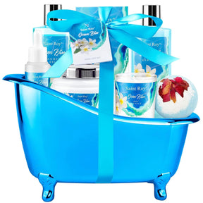 Father'S Day Gifts for Women & Men Bath & Body Gift Set, Bath Basket Spa Kit Gifts for Her Him Birthday Gift, Self-Care Home Spa Kit, 8Pcs Christmas Gift for Women Ocean Vanilla, Spa Gift Baskets