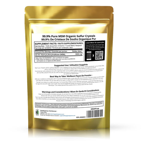 Organic Sulfur Crystals - 99% Pure Msm Crystals, Premium Msm Supplemen