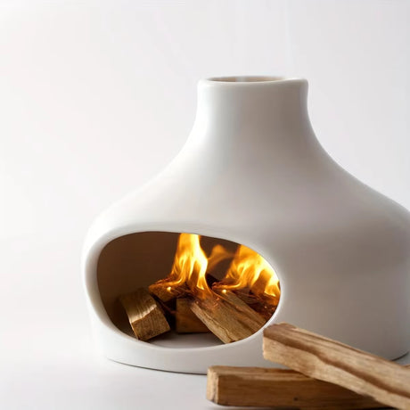 Ceramic Palo Santo & Sage Burner with Chimney – Black or White – view 2
