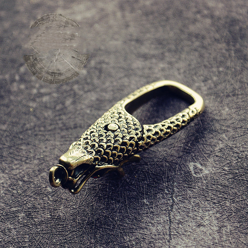Brass Dragon & Phoenix Keychain – Chinese Copper Art – view 6