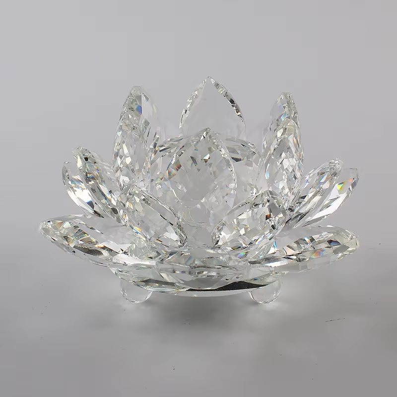 6.2Cm Quartz Crystals Lotus Flower Crafts Glass Fengshui Ornaments Healing Crystals Home Party Wiccan Decor Yoga Gifts Souvenir