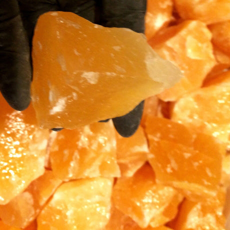 1/2 Lb LOT Calcite Orange Natural Crystal Rough Gemstone Raw Stone Bulk Healing
