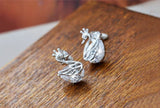 925 Sterling Silver Earrings Crown Swan Sterling Silver Earrings Wholesale Women'S Earrings Sterling Silver Jewelry