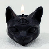 Three-Eyed Cat Candle – Gothic Scented Soy Wax – view 10