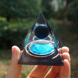 Tree of Life Orgonite Pyramide Amethyst Obsidian Stone Pyramid Crystal Healing Reiki Energy Orgone Collection