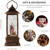 Christmas Lantern with 8 Pieces of Music Sparkling Santa Claus Crystal Keep Circling for Garden Decoration