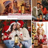 Christmas Lantern with 8 Pieces of Music Sparkling Santa Claus Crystal Keep Circling for Garden Decoration