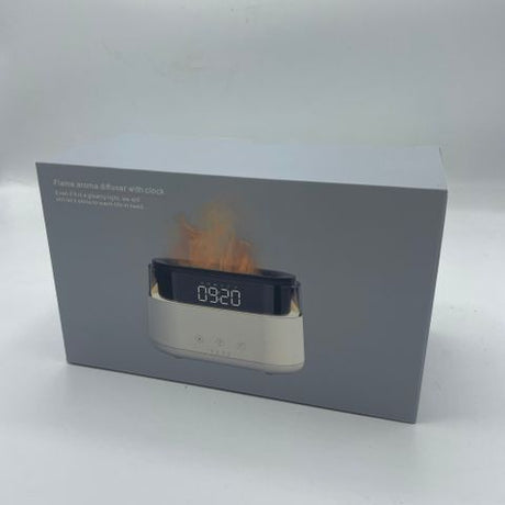 Modern Aroma Diffuser - LED Clock - USB-C - Flame Effect