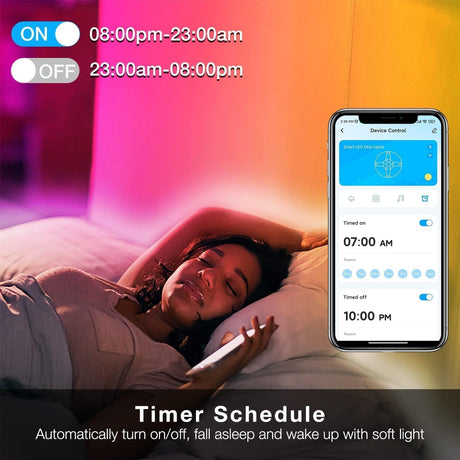 Smart Wifi Led Lights, 25 FT RGB Led Strip Lights Compatible with Alexa and Google Assistant, App Voice Remote Control Music Sync Color Changingled Strip Lighting for Bedroom Room Decor