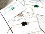 Raw Crystal Chip Bracelet: Adjustable Waxed Cord Anklet
