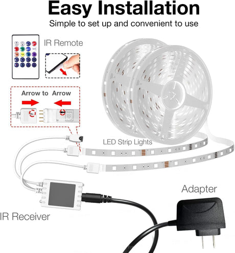 Smart Wifi Led Lights, 25 FT RGB Led Strip Lights Compatible with Alexa and Google Assistant, App Voice Remote Control Music Sync Color Changingled Strip Lighting for Bedroom Room Decor