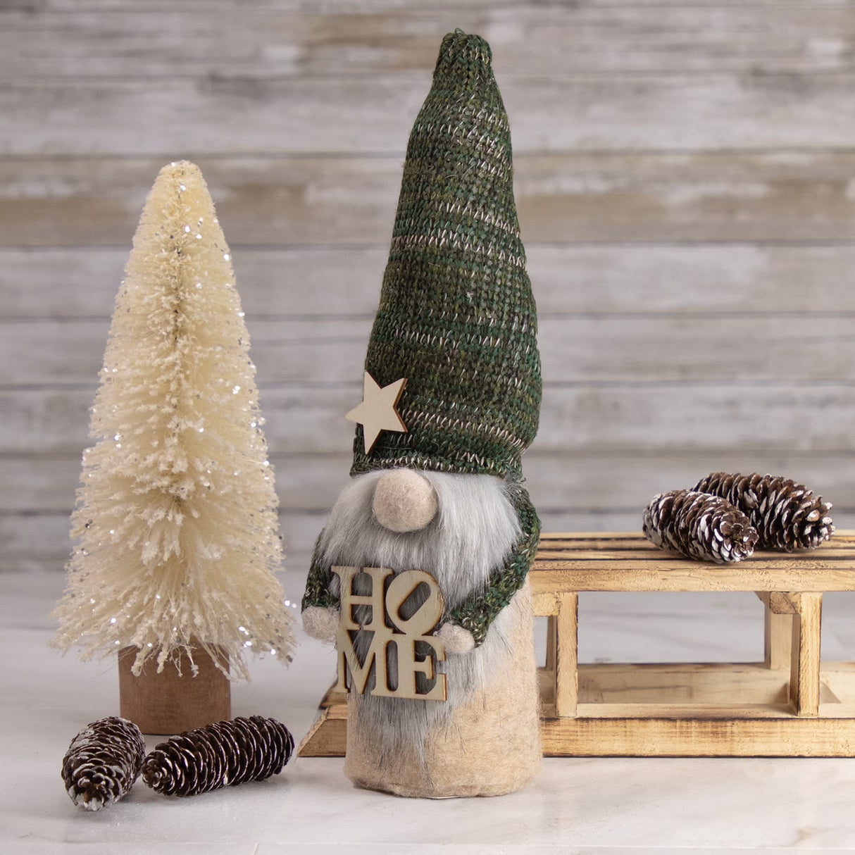 Glittered Sisal Christmas Tree Decoration - 11.5" - Cream
