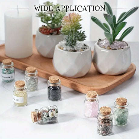 12Pcs Crystal Gemstone Chip Bottle,Mini Crystals,Spell Jars,Real Crystals for Witchcraft Supplies,Witchcraft Healing Crystals