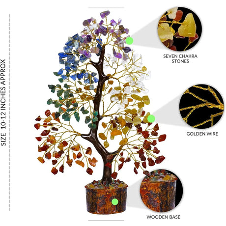 7 Color Crystal Tree Feng Shui Money Tree Office Decor Crystals and Stones Home Decor Meditation Accessories Gemstone Tree House Warming Gifts