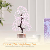 7 Chakra Money Tree Healing Feng Shui Statues & Figurines Reiki Crystal Balancing Buddha Home Décor (Rose Quartz Silver)