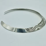 925 Sterling Silver Necklace, Crafted Silver Necklace, Silver Rigid Choker, African Cuff Necklace, Shiny Silver Rigid Necklace,