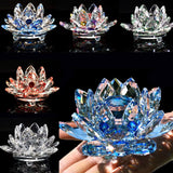 6.2Cm Quartz Crystals Lotus Flower Crafts Glass Fengshui Ornaments Healing Crystals Home Party Wiccan Decor Yoga Gifts Souvenir