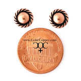 Copper Rope-Edge Stud Earrings – Set of 2 Pairs – view 4