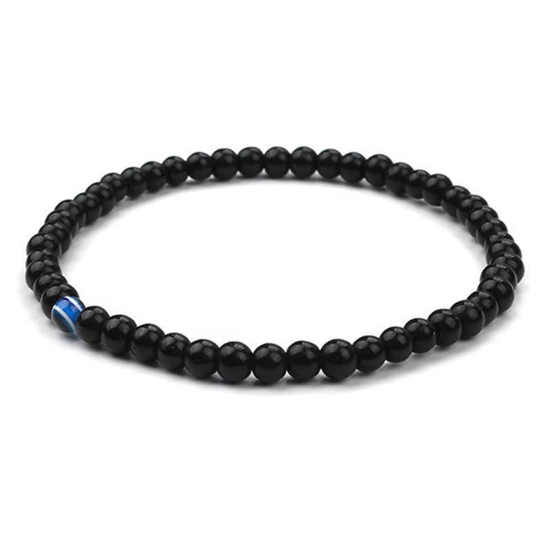 Evil Eye & Obsidian Bead Bracelet – Set of 2, 6 mm – view 6
