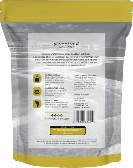 Dead Sea Salt - Spa Bath Salt - 19 Lbs Fine Grain Bulk - 100% Pure - Better Absorbing than Epsom Salt - Soak for Women & Men for Skin Issues and to Relax Tired Muscles - Resealable Pack.