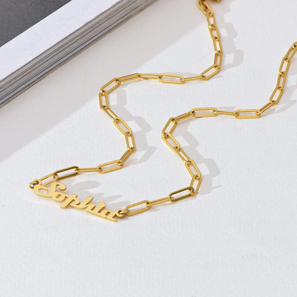 Full Silver Vintage Name Necklace - Silver Name Necklace