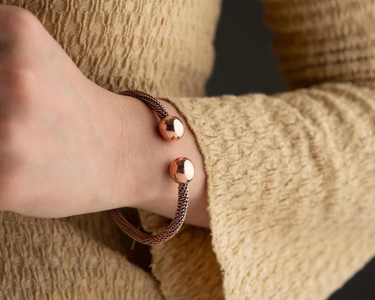 Handmade Copper Tensor Bracelet – Spiral Adjustable Bangle – view 7