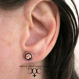 Copper Rope-Edge Stud Earrings – Set of 2 Pairs – view 3