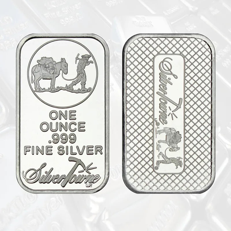 10/20Pcs Scottsdale Silver Bars Replica Silver One Troy Ounce Silver Bullion Iron Silver-Plated Craft Gifts