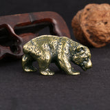 Antique Copper Bear Figurine – Solid Brass Desk Ornament – view 8