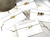 Raw Crystal Chip Bracelet: Adjustable Waxed Cord Anklet