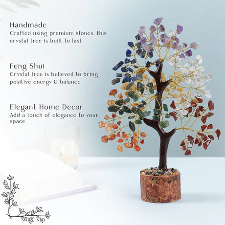 7 Color Crystal Tree Feng Shui Money Tree Office Decor Crystals and Stones Home Decor Meditation Accessories Gemstone Tree House Warming Gifts