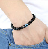 Evil Eye & Obsidian Bead Bracelet – Set of 2, 6 mm – view 7