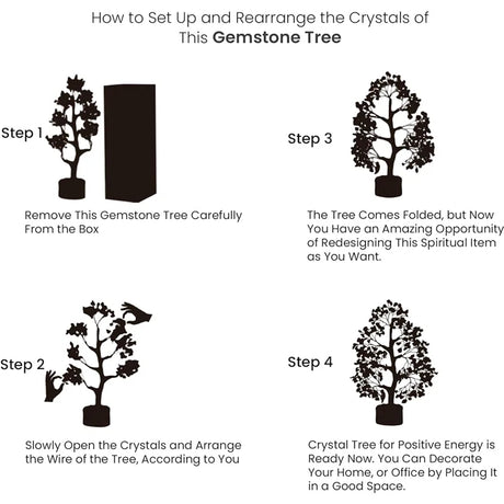 7 Color Crystal Tree Feng Shui Money Tree Office Decor Crystals and Stones Home Decor Meditation Accessories Gemstone Tree House Warming Gifts