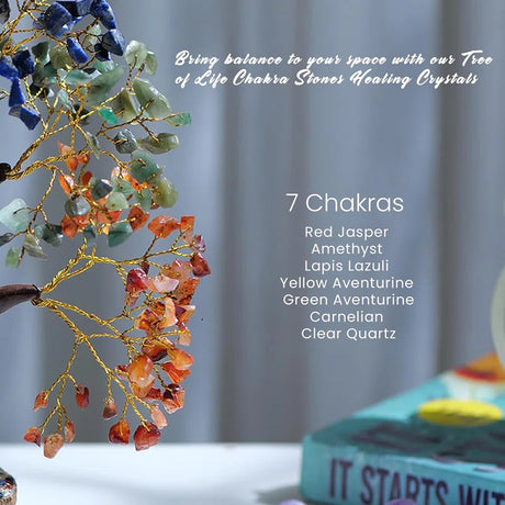 7 Color Crystal Tree Feng Shui Money Tree Office Decor Crystals and Stones Home Decor Meditation Accessories Gemstone Tree House Warming Gifts